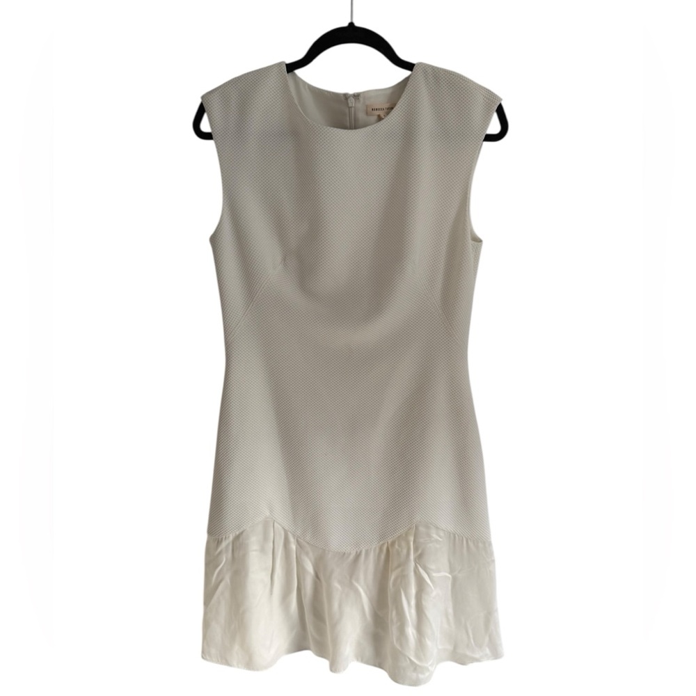 Rebecca Taylor Stacy Drop Waist White Mini Dress, Size 8